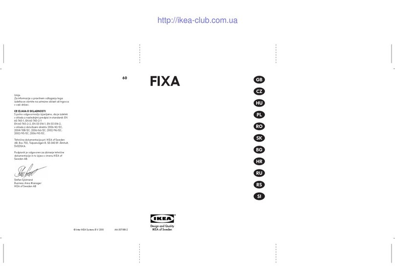IKEA FIXA Manuale utente