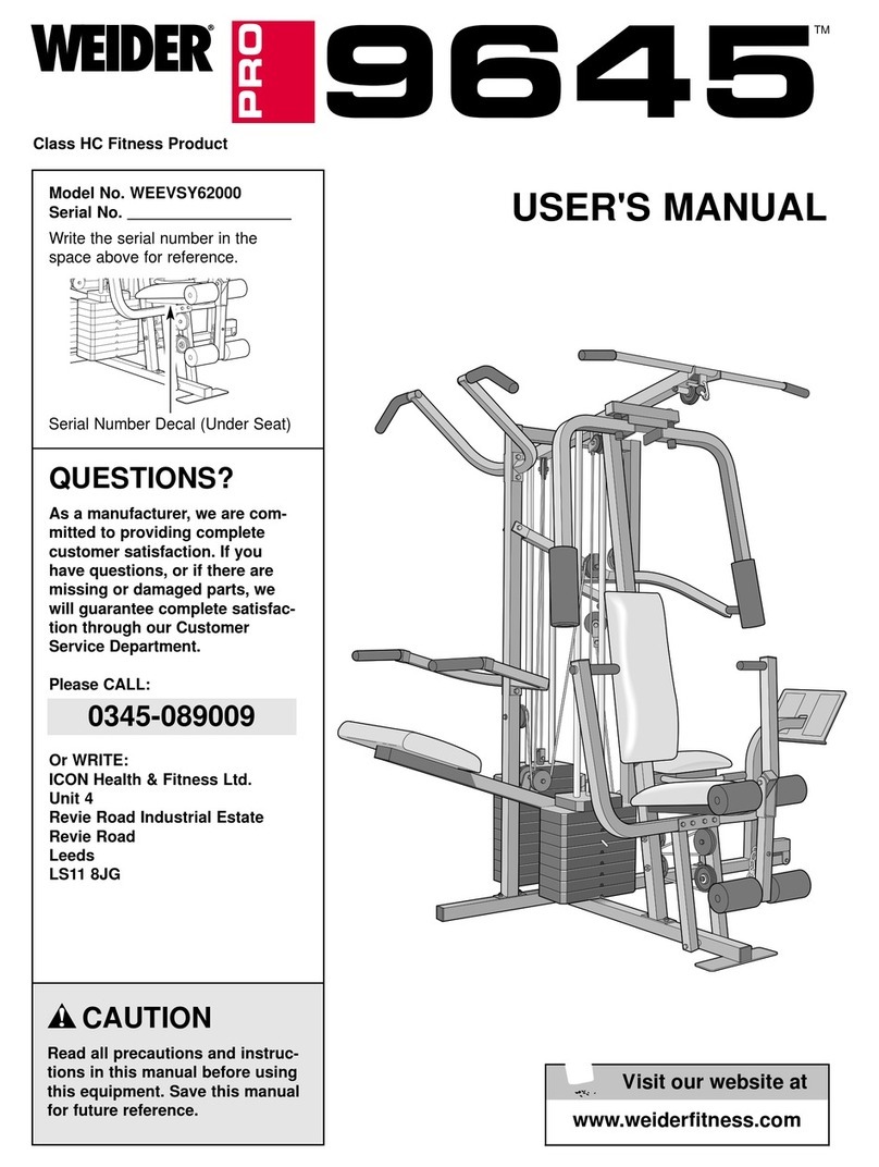 Weider WEEVSY62000 Manuale utente