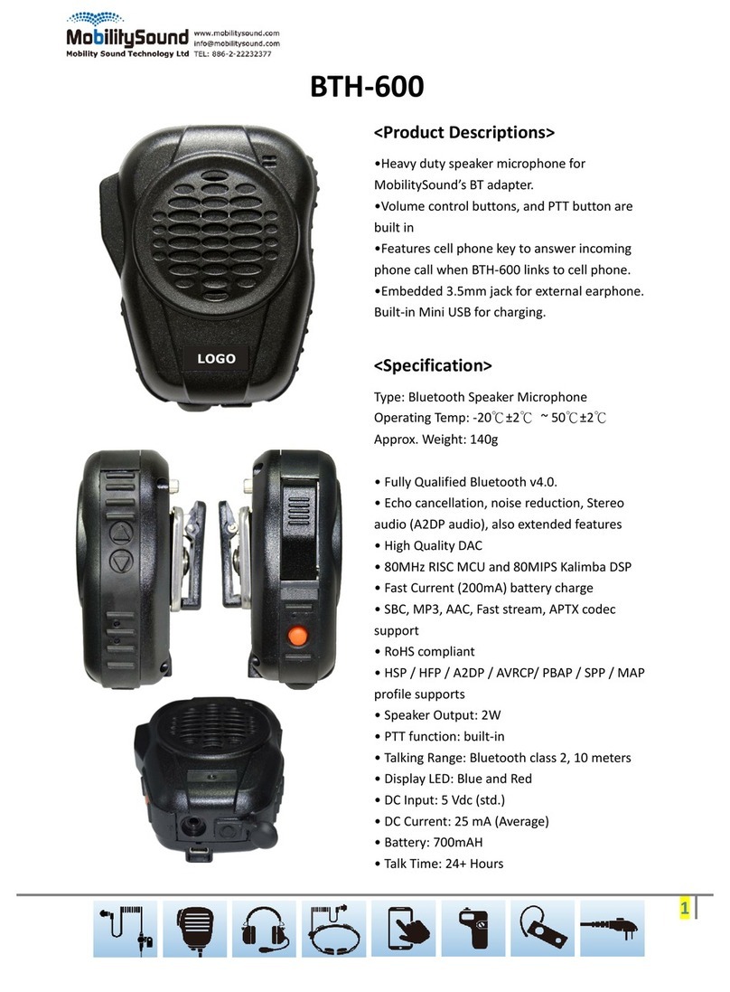 Mobility Sound BTH-600 Manuale utente
