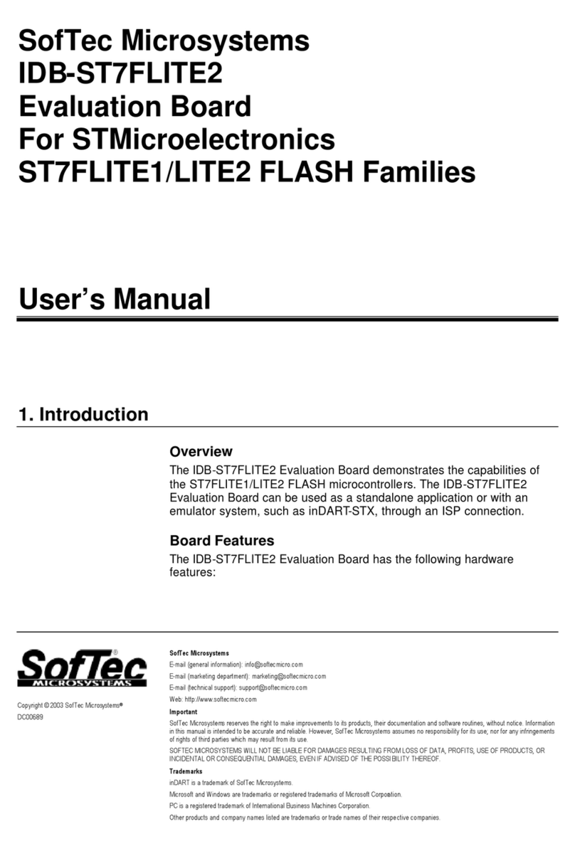 SofTec Microsystems IDB-ST7FLITE2 Manuale utente SofTec Microsystems IDB-ST7FLITE2 Manuale utente
