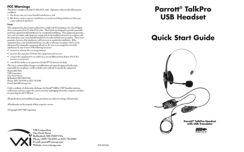Parrott TalkPro Manuale utente
