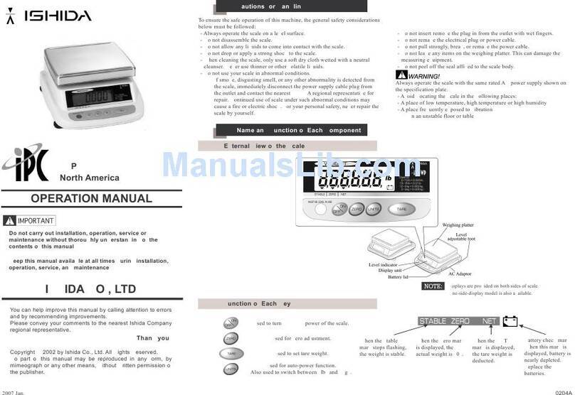 ISHIDA IPC-WP Manuale utente