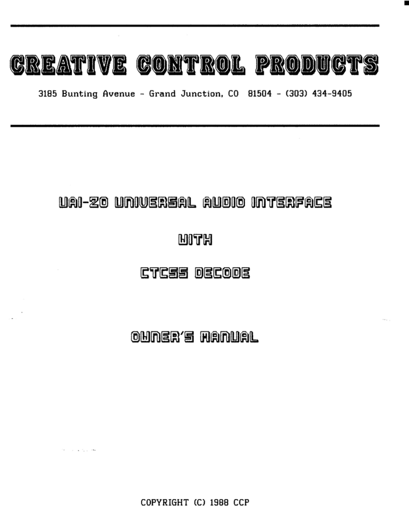 Creative Control Products UAI-20 Manuale utente