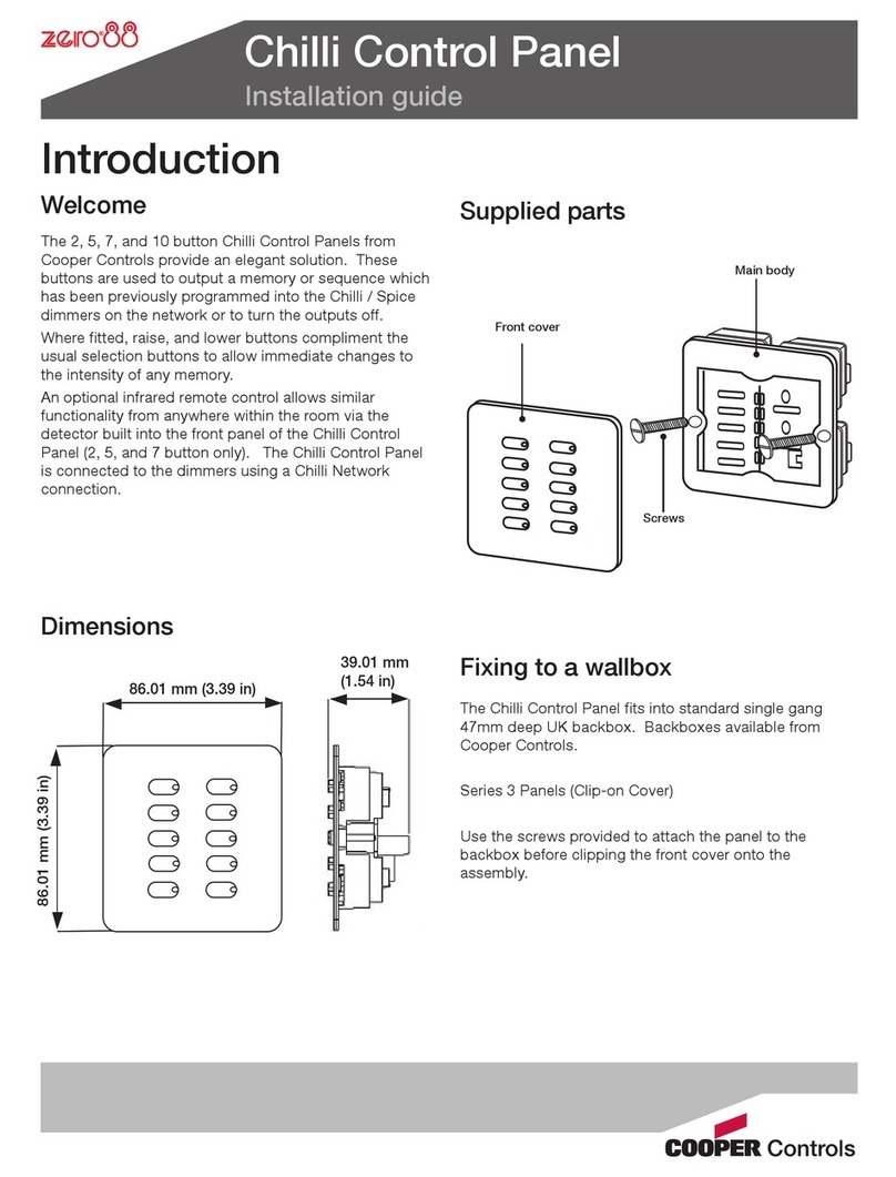 Cooper Controls 2 Chilli Control Panel Manuale utente
