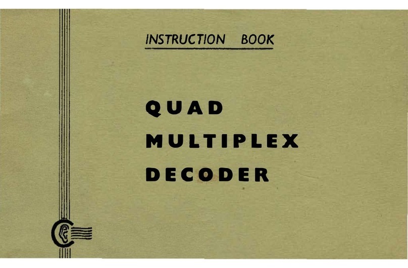 Acoustical Manufacturing Co. QUAD MULTIPLEX DECODER Manuale utente Acoustical Manufacturing Co. QUAD MULTIPLEX DECODER Manuale utente