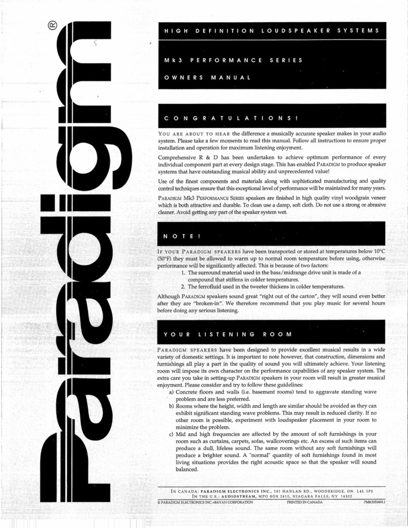 Paradigm MK3 Manuale utente