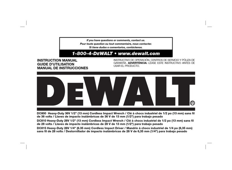 DeWalt DC800 Manuale utente