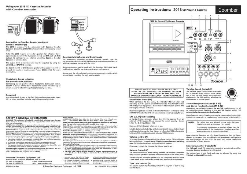 Coomber 2018 Manuale utente