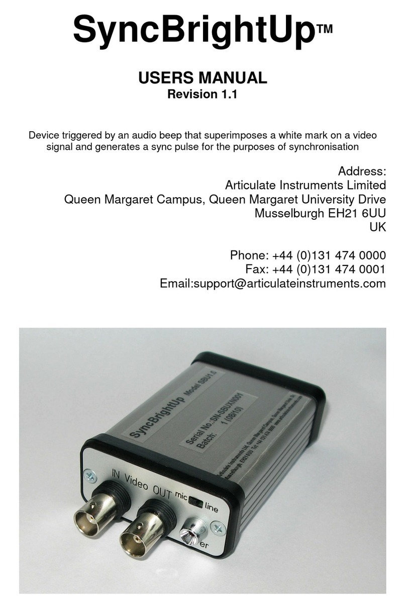 Articulate Instruments SyncBrightUp Manuale utente