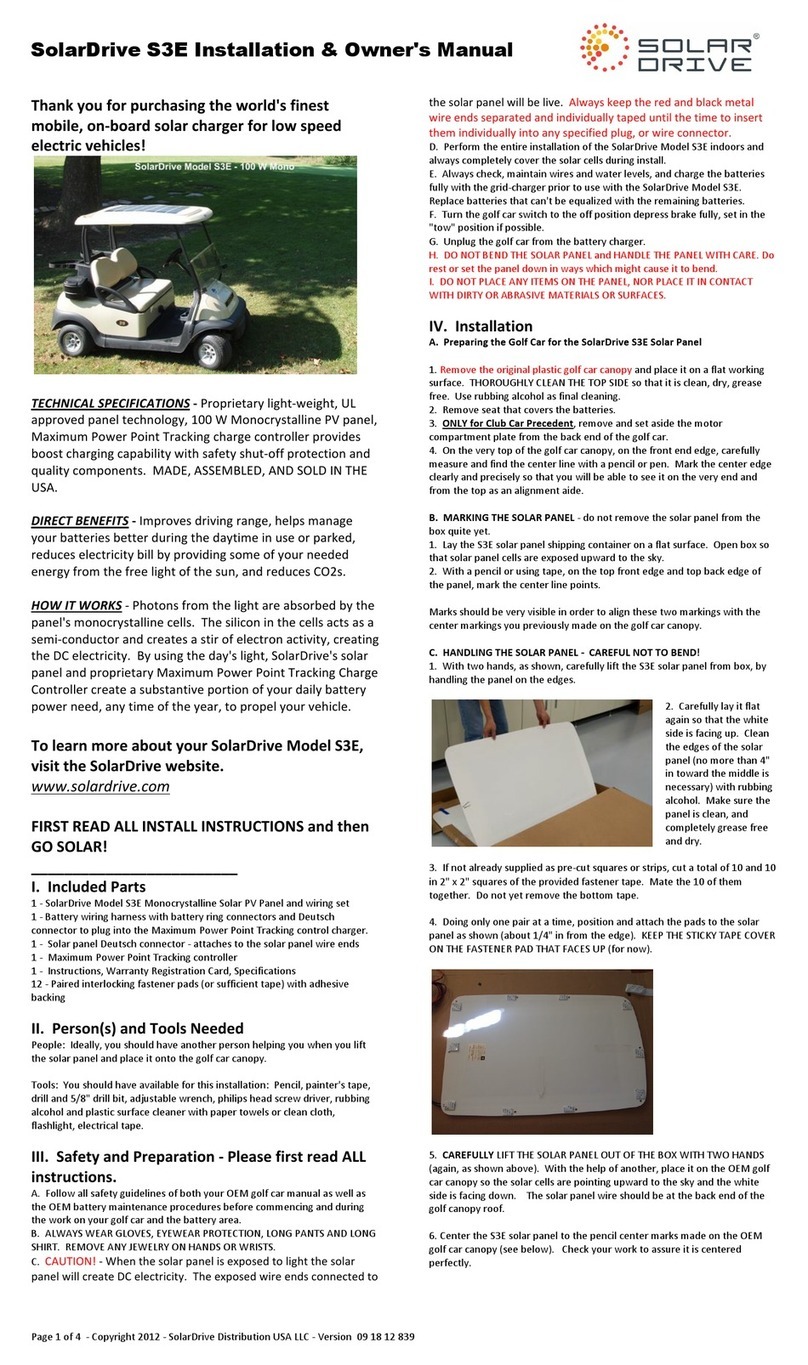SolarDrive S3E Istruzioni operative