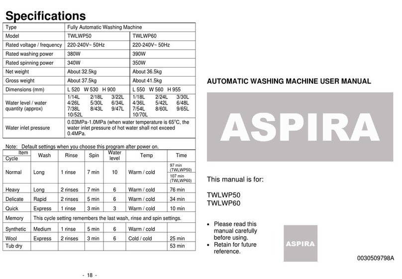 Aspira TWLWP50 Manuale utente