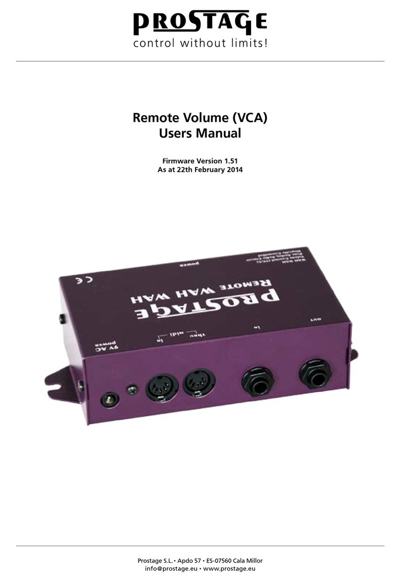 Prostage Remote Volume VCA Manuale utente Prostage Remote Volume VCA Manuale utente