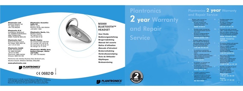 Plantronics M3000 Manuale utente Plantronics M3000 Manuale utente