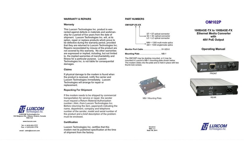 LuxCom 100BASE-TX Manuale utente