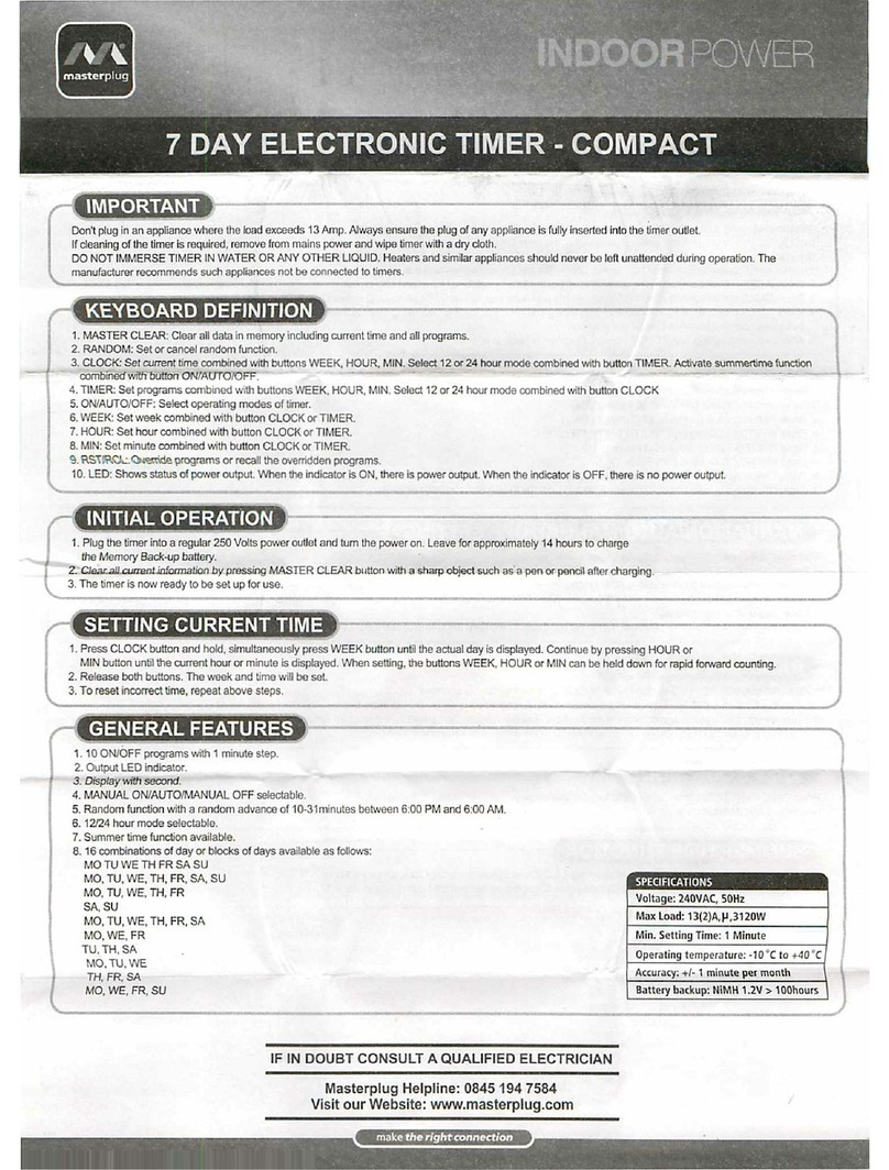 Masterplug 7 Day Electronic Timer - Compact Manuale operativo