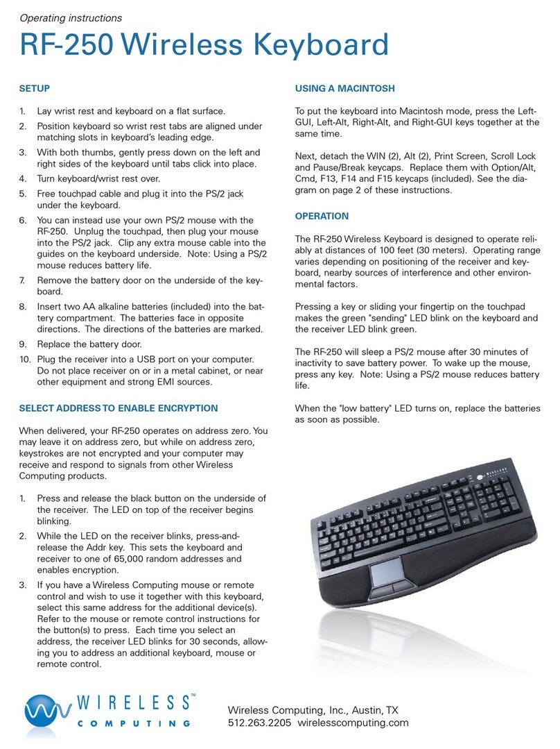 Wireless Computing RF-250 Manuale utente