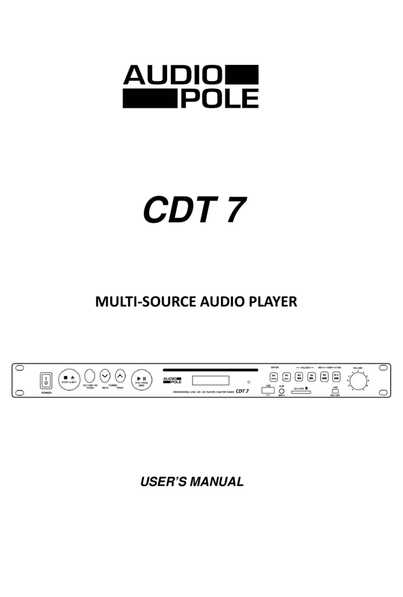 Audiopole CDT 7 Manuale utente Audiopole CDT 7 Manuale utente