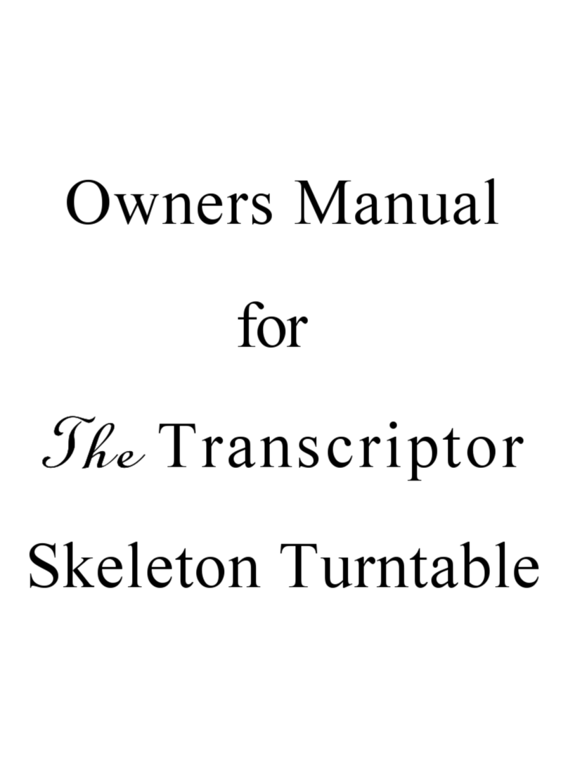 Transcriptors Skeleton Turntable Manuale utente