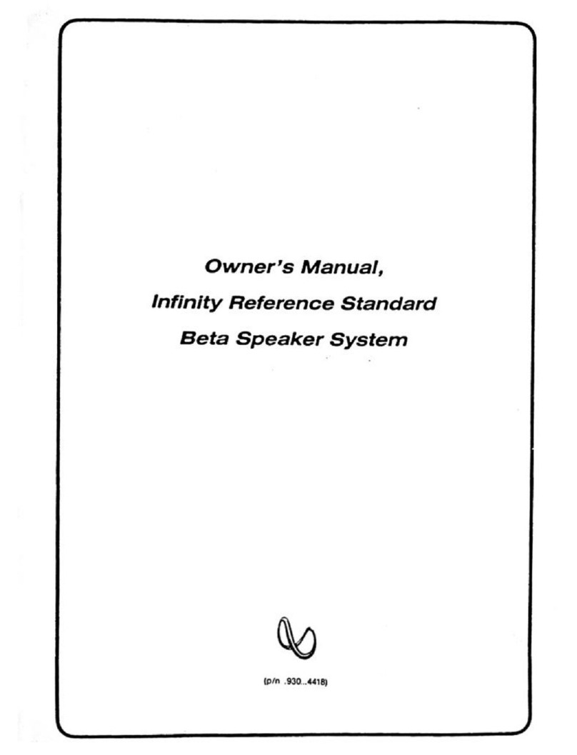 Infinity Reference standard beta speaker system Manuale utente