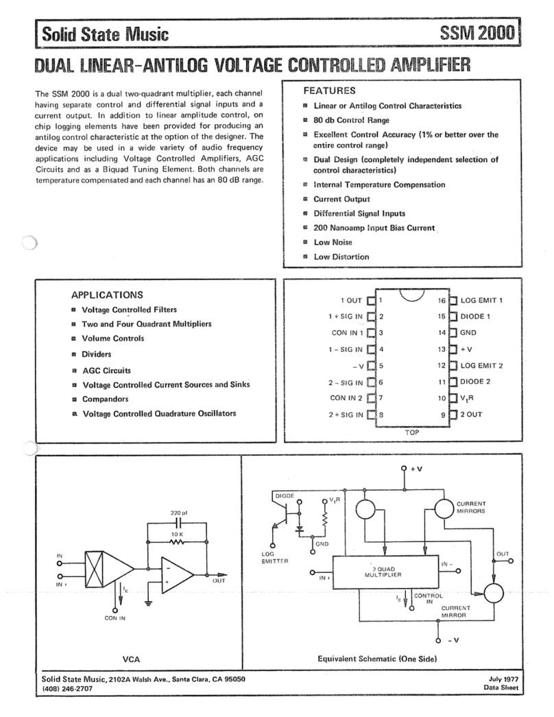 Solid State Music SSM 2000 Manuale utente