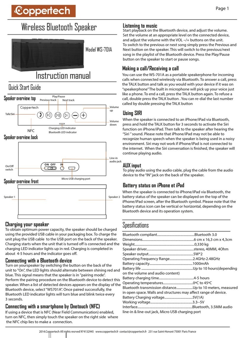 Coppertech WS-701A Manuale utente