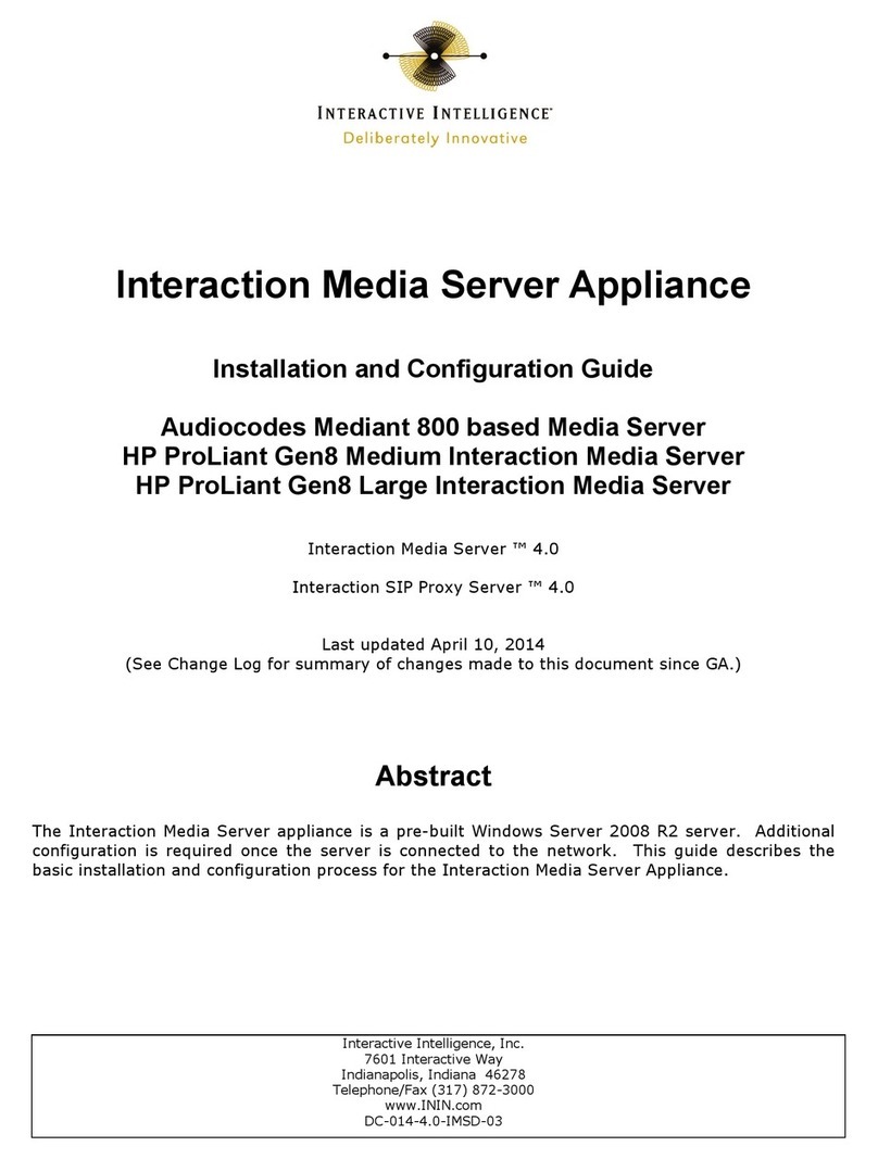 Interactive Intelligence Audiocodes Mediant 800 based Manuale dell'operatore