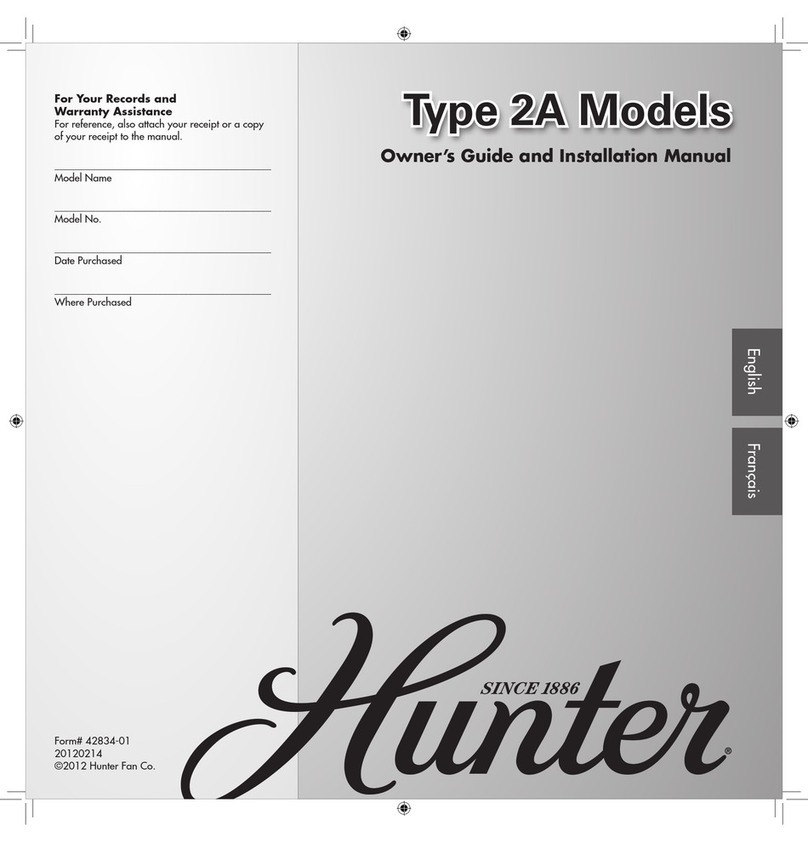 Hunter Type 2A Models Manuale di istruzioni Hunter Type 2A Models Manuale di istruzioni