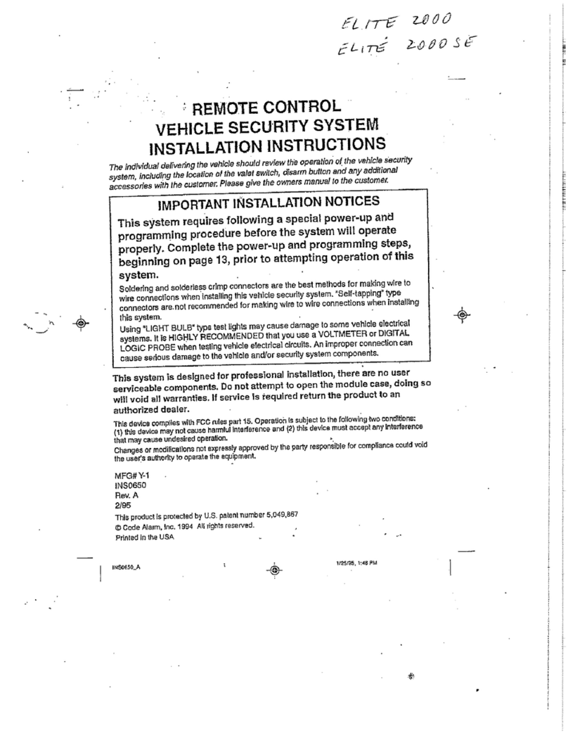 Code Alarm 2000 Manuale utente