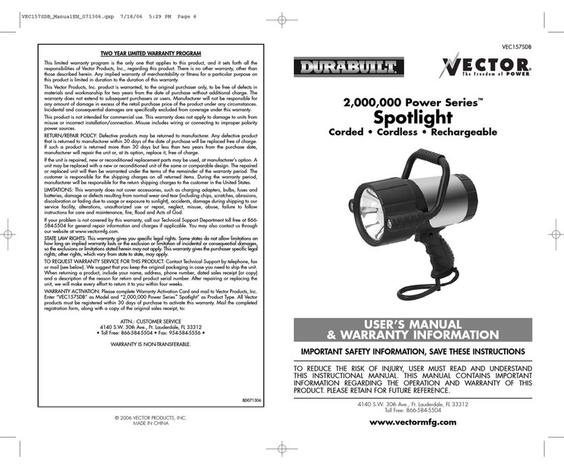durabuild Vector VEC157SDB Manuale di istruzioni