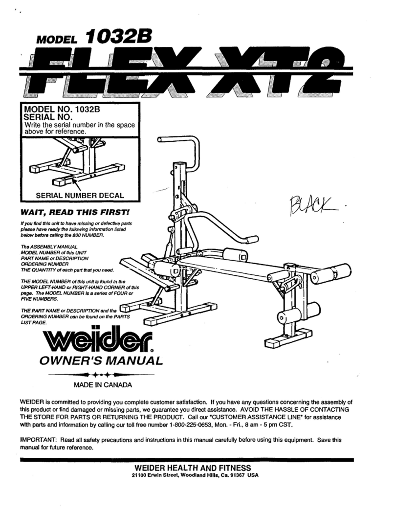 Weider Flex Xt2/flex 2000 Plus Manuale utente