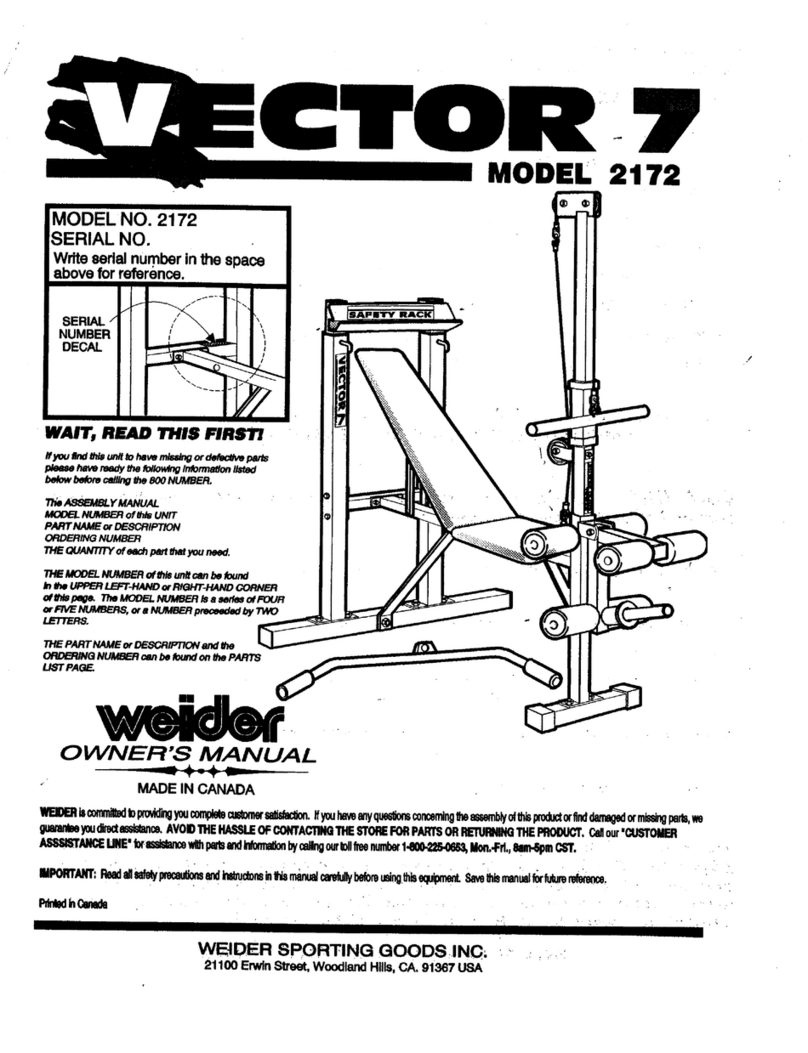 Weider 2172 Vector 7 Manuale utente