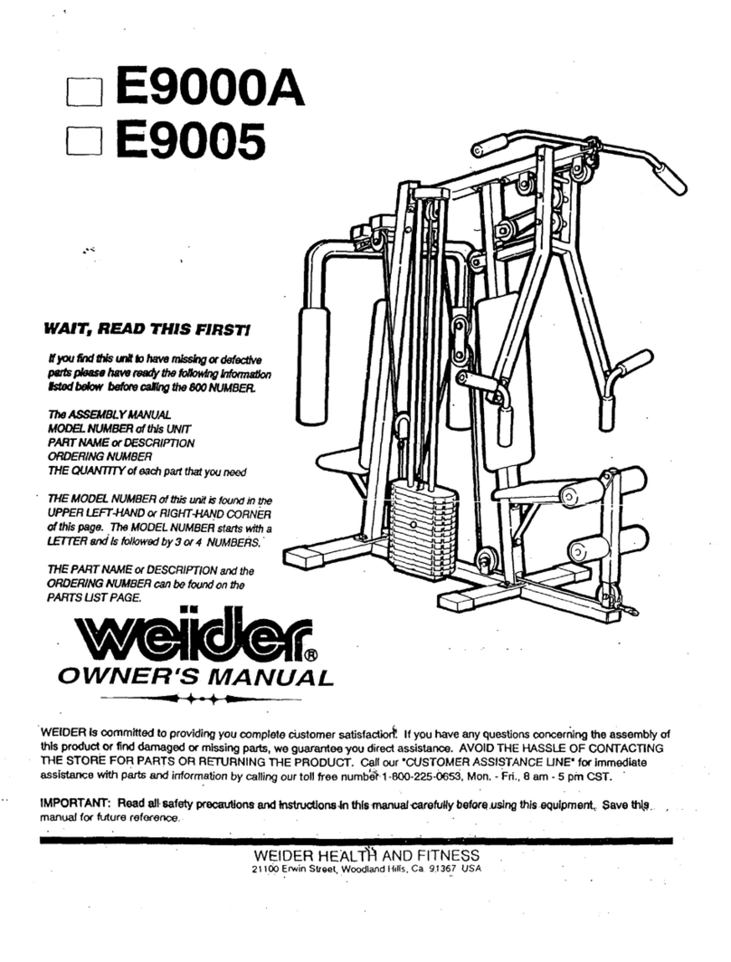 Weider E9005 Manuale utente