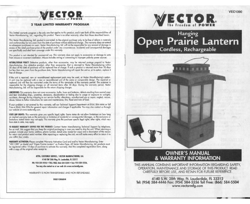 Vector VEC1390 Manuale di istruzioni