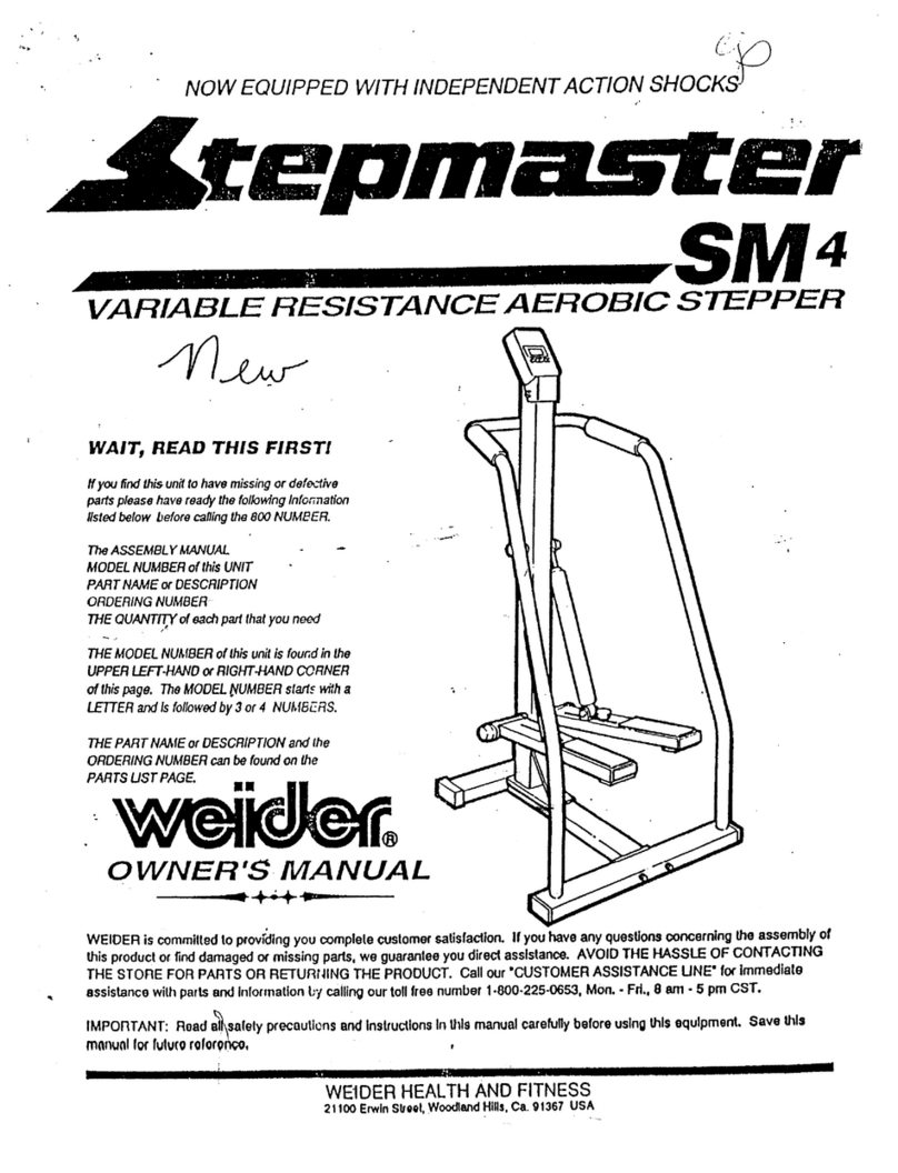 Weider Stepmaster Sm4 Manuale utente