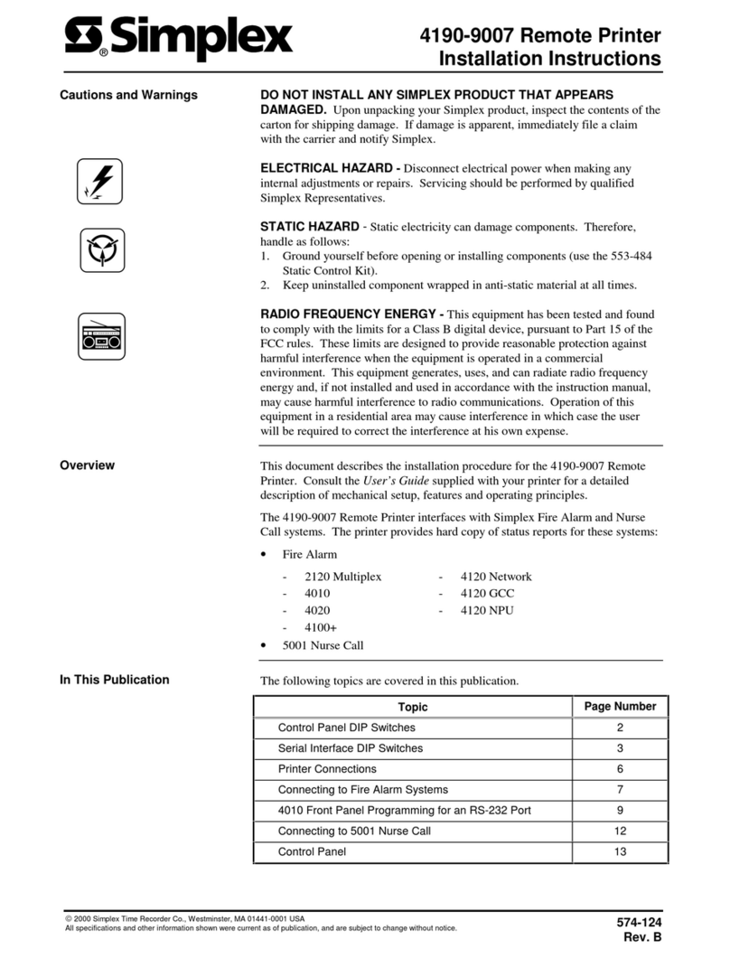 Simplex 4190-9007 Manuale utente