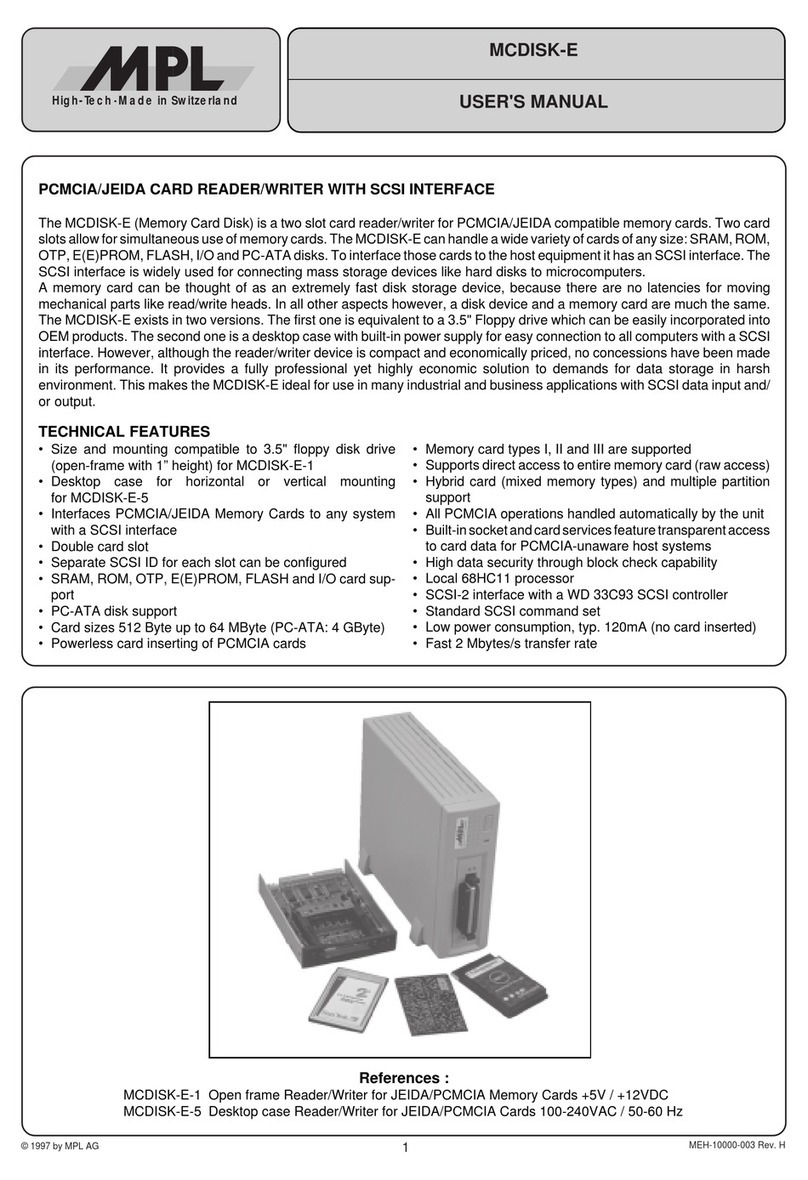 MPL MCDISK-E Manuale utente