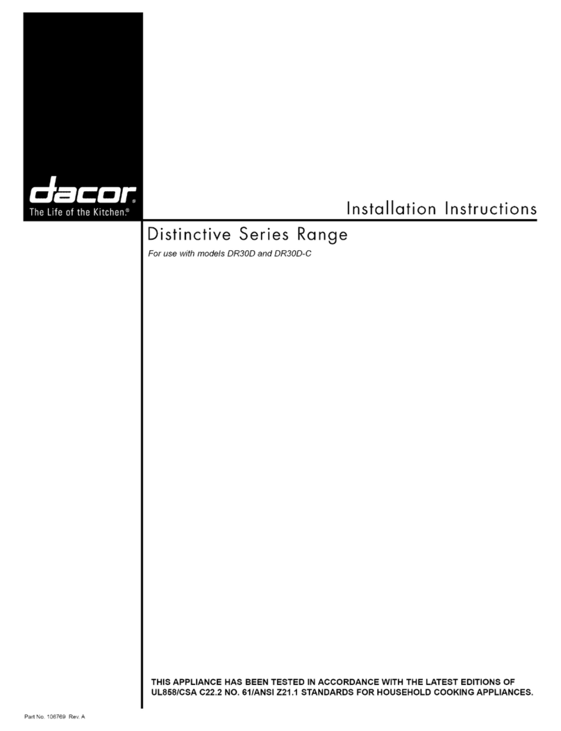 Dacor Millenia DR30D Manuale utente