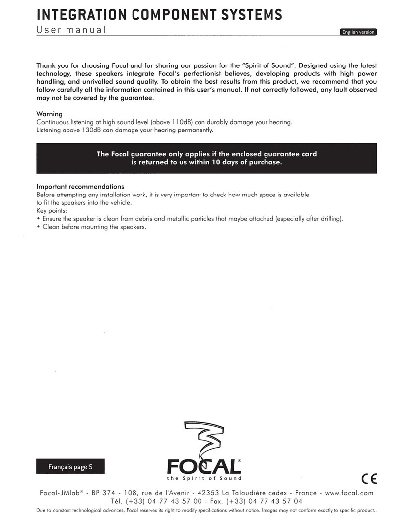 Focal INTEGRATION COMPONENT SYSTEMS Manuale utente