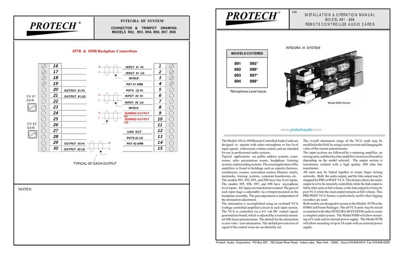 protech INTEGRA III SYSTEM Manuale utente
