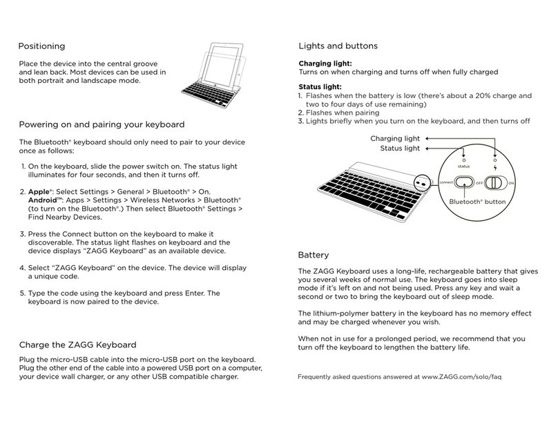 Zagg SOLO Manuale utente