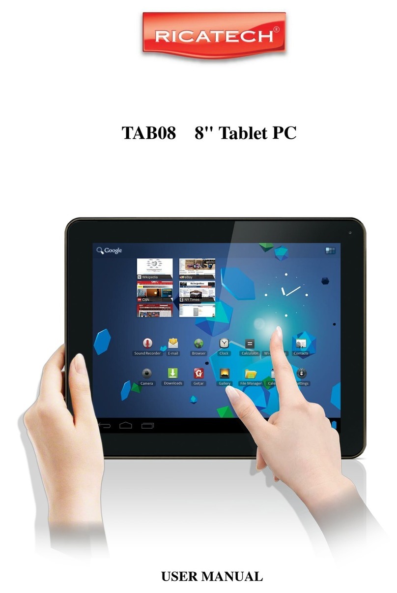 Ricatech TAB08 Manuale utente