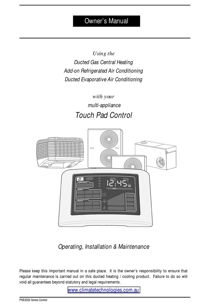 Climate Technologies Touch Pad Control Manuale utente