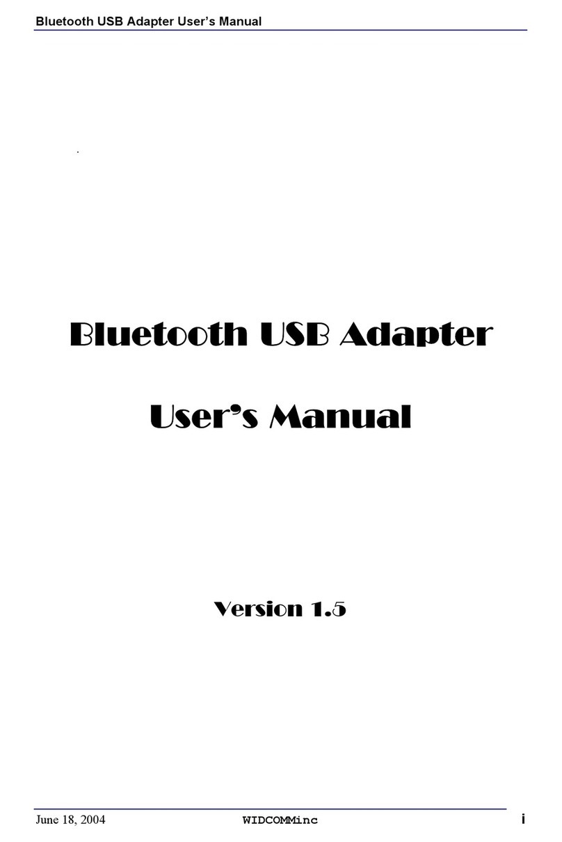 WIDCOMM Bluetooth USB Adapter Manuale utente