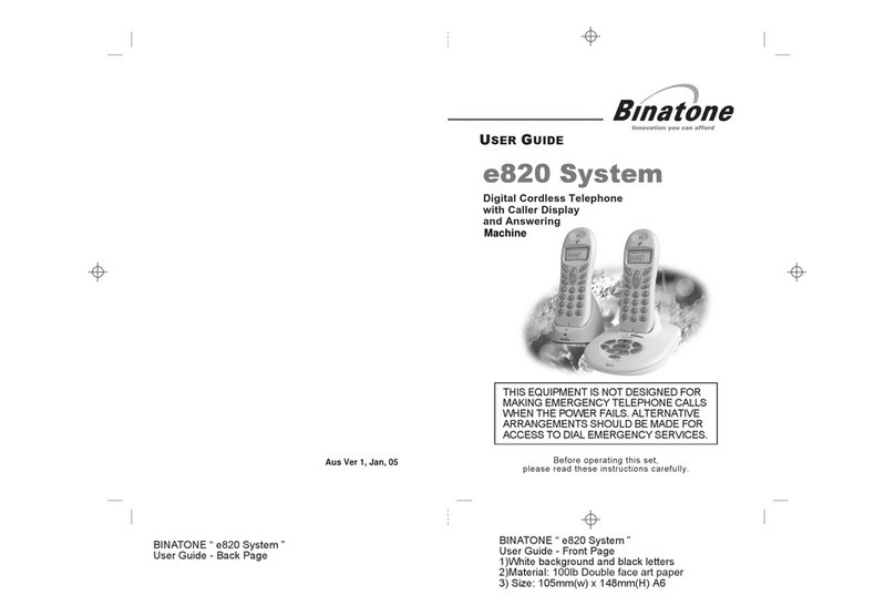 Binatone e820 System Manuale utente