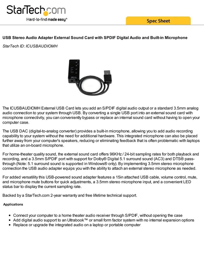 StarTech.com ICUSBAUDIOMH Manuale del sistema