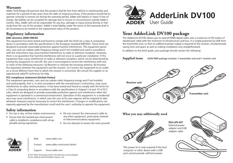 ADDER Link DV100 Manuale utente