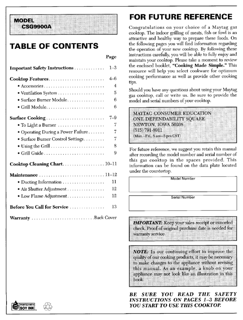 Maytag CSG9900A Manuale utente