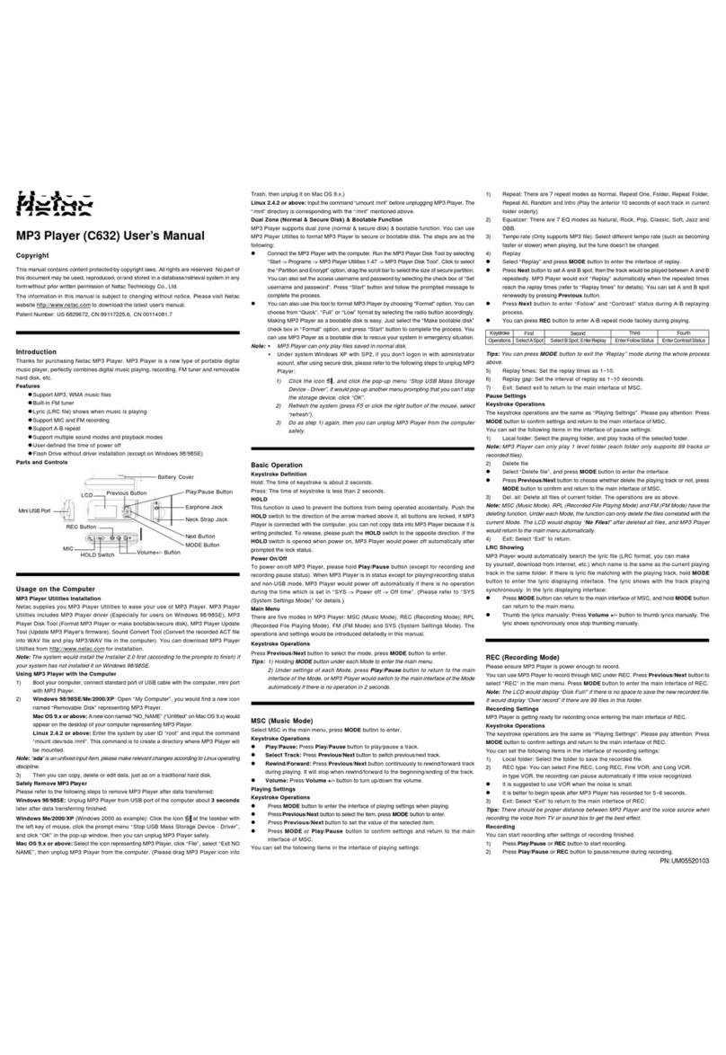 Netac C632 Manuale utente