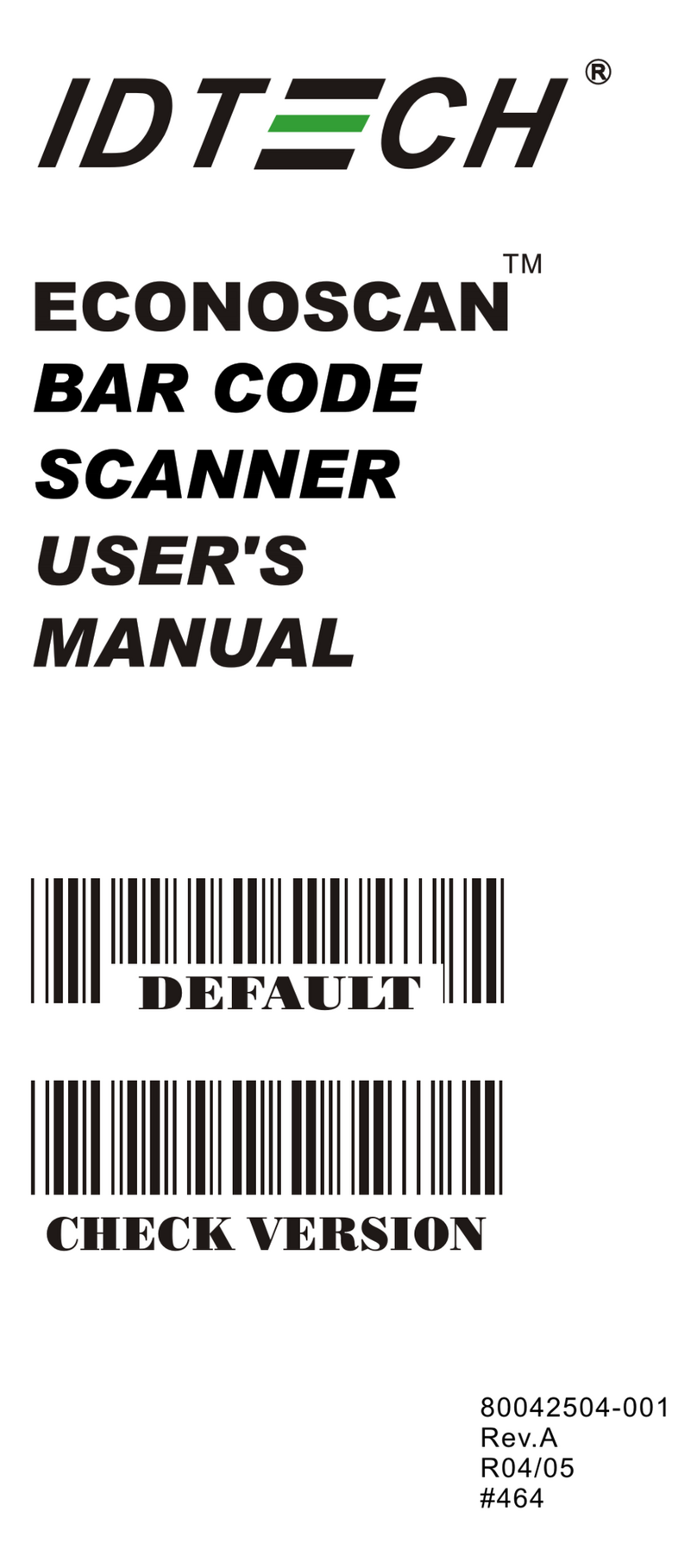 IDTECH Econoscan Manuale utente