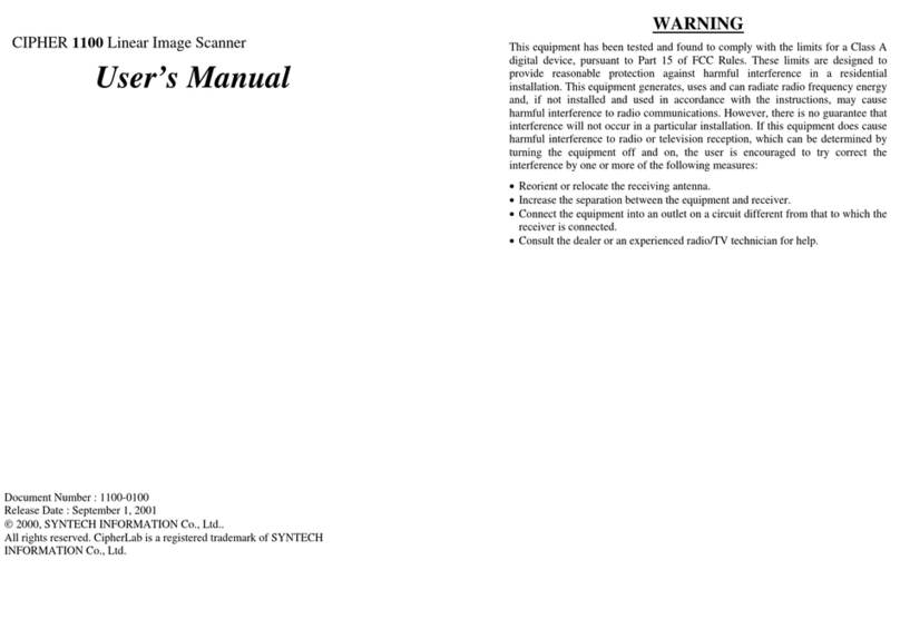 Syntech Information CIPHER 1100 Manuale utente